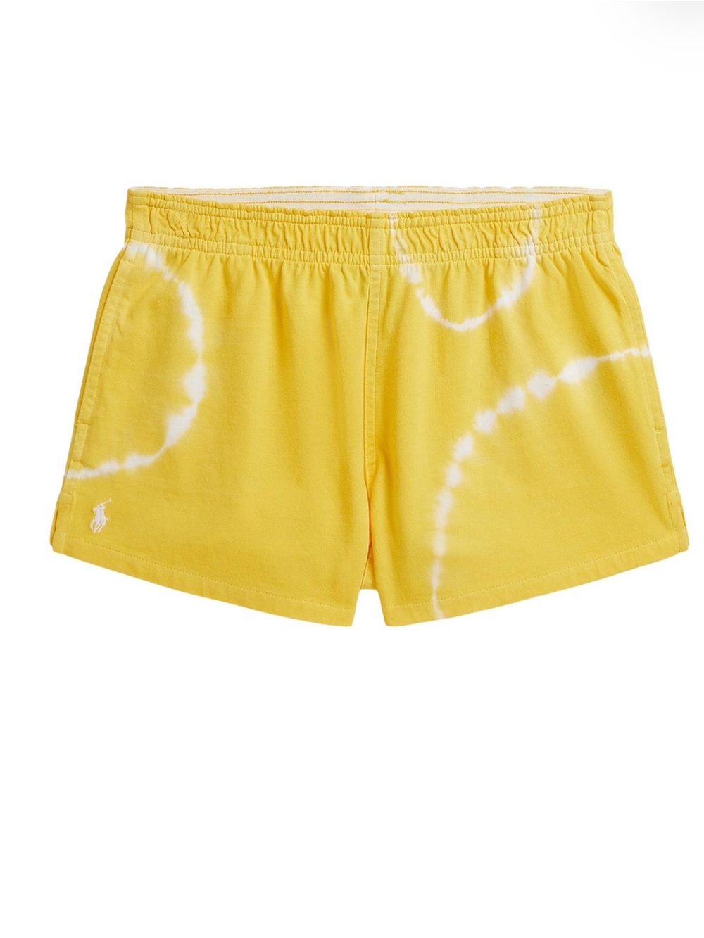 NWT Polo Ralph Lauren Girls Tie-Dye Cotton Jersey Shorts Yellow L (12-14)